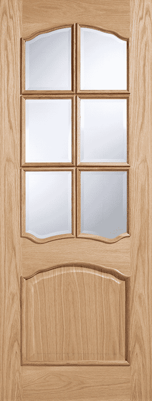 Riviera Oak RM2S Clear Bevelled Glass Internal Door Set