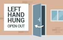 Left Hand Hinged  / Open Out