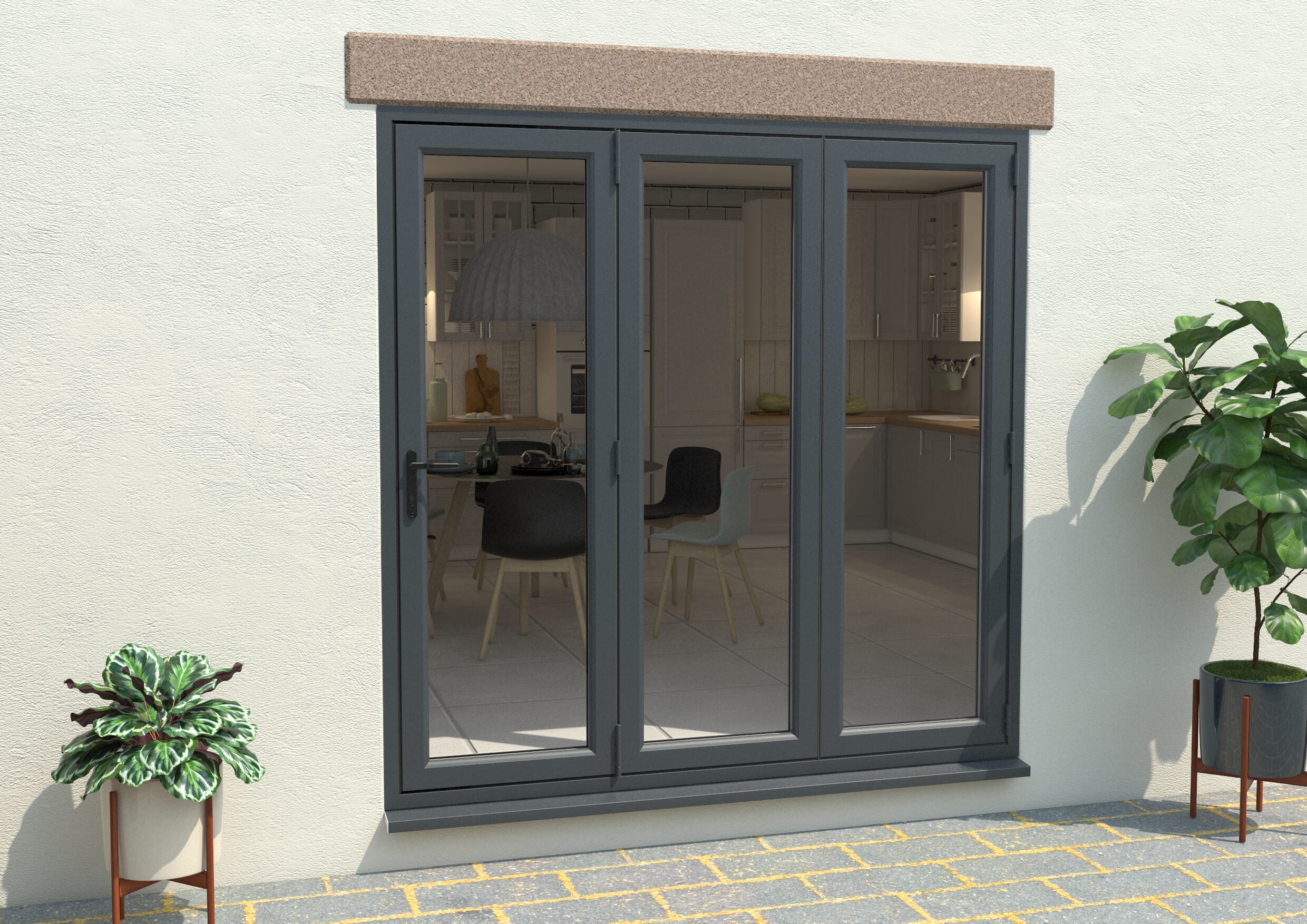 Climadoor Upvc Bifold Doors - Grey / White High Security | Express ...