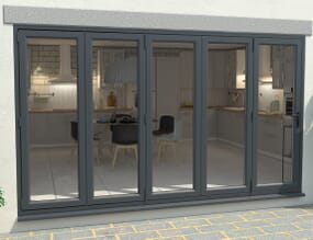 Grey / White 3000mm UPVC Bi-Fold Door OPEN OUT 5L