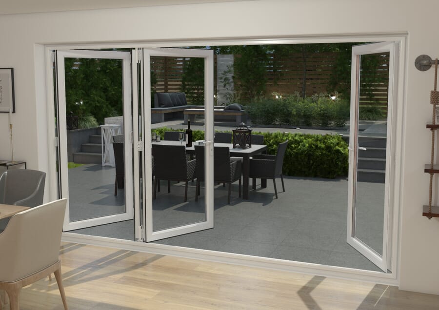 Aspect UPVC Bifold Doors - Grey & White High Security