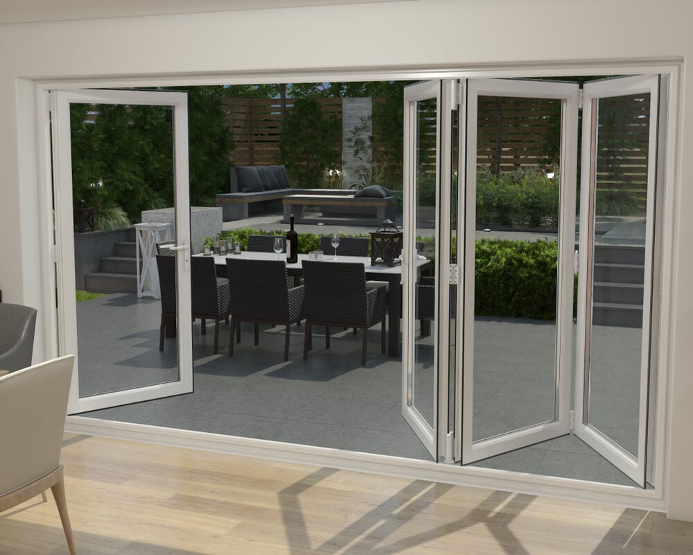 Grey / White 3600mm UPVC Bi-Fold Door OPEN OUT 3L/1R