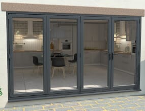 Grey / White 3600mm UPVC Bi-Fold Door OPEN OUT 3L/1R