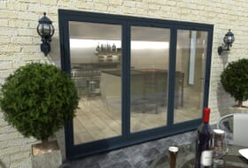 3000mm ( 3 + 0 ) Grey Aluminium Bifold Doors - Climadoor Image