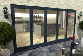 4200mm ( 5 + 0 ) Grey Aluminium Bifold Doors - Climadoor Image
