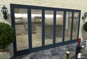 4200mm ( 3 + 3 ) Grey Aluminium Bifold Doors - Climadoor Image