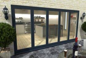 4800mm ( 5 + 0 ) Grey Aluminium Bifold Doors - Climadoor Image