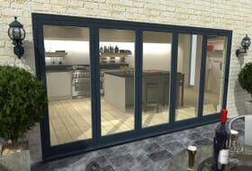 Part Q 4800mm ( 5 + 0 ) Grey Aluminium Bifold Doors - Climadoor Image