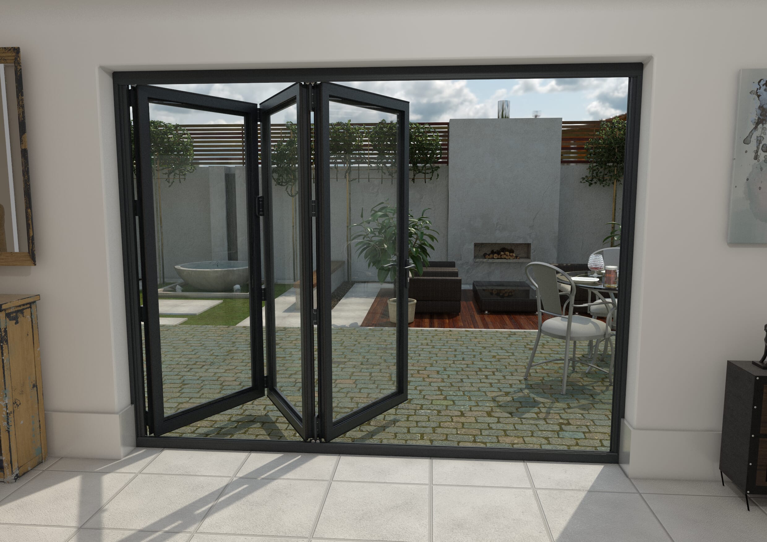Part Q 2700mm Grey Aluminium Bifold Doors - 3 Right