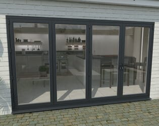 Part Q 3000mm Grey Aluminium Bifold Doors - 3 Left 1 Right