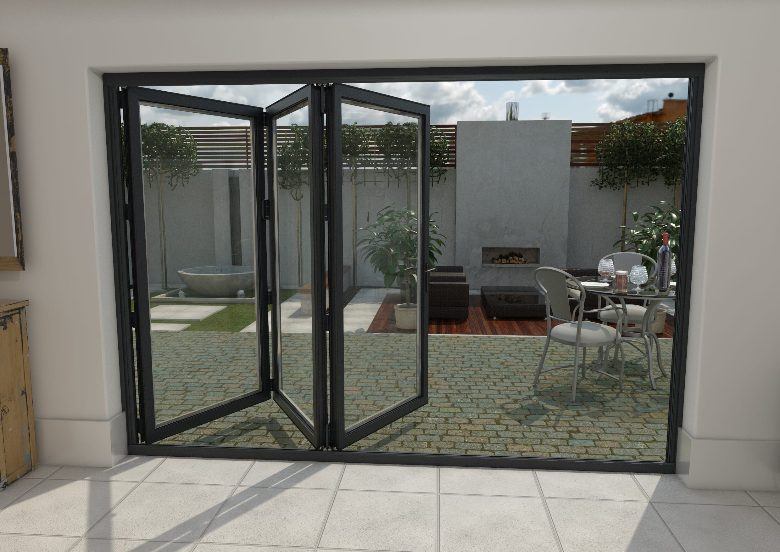 Part Q 3000mm Grey Aluminium Bifold Doors - 3 Right