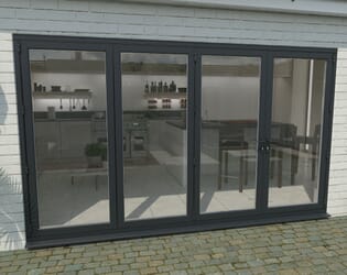 Part Q 3600mm Grey Aluminium Bifold Doors - 3 Left 1 Right