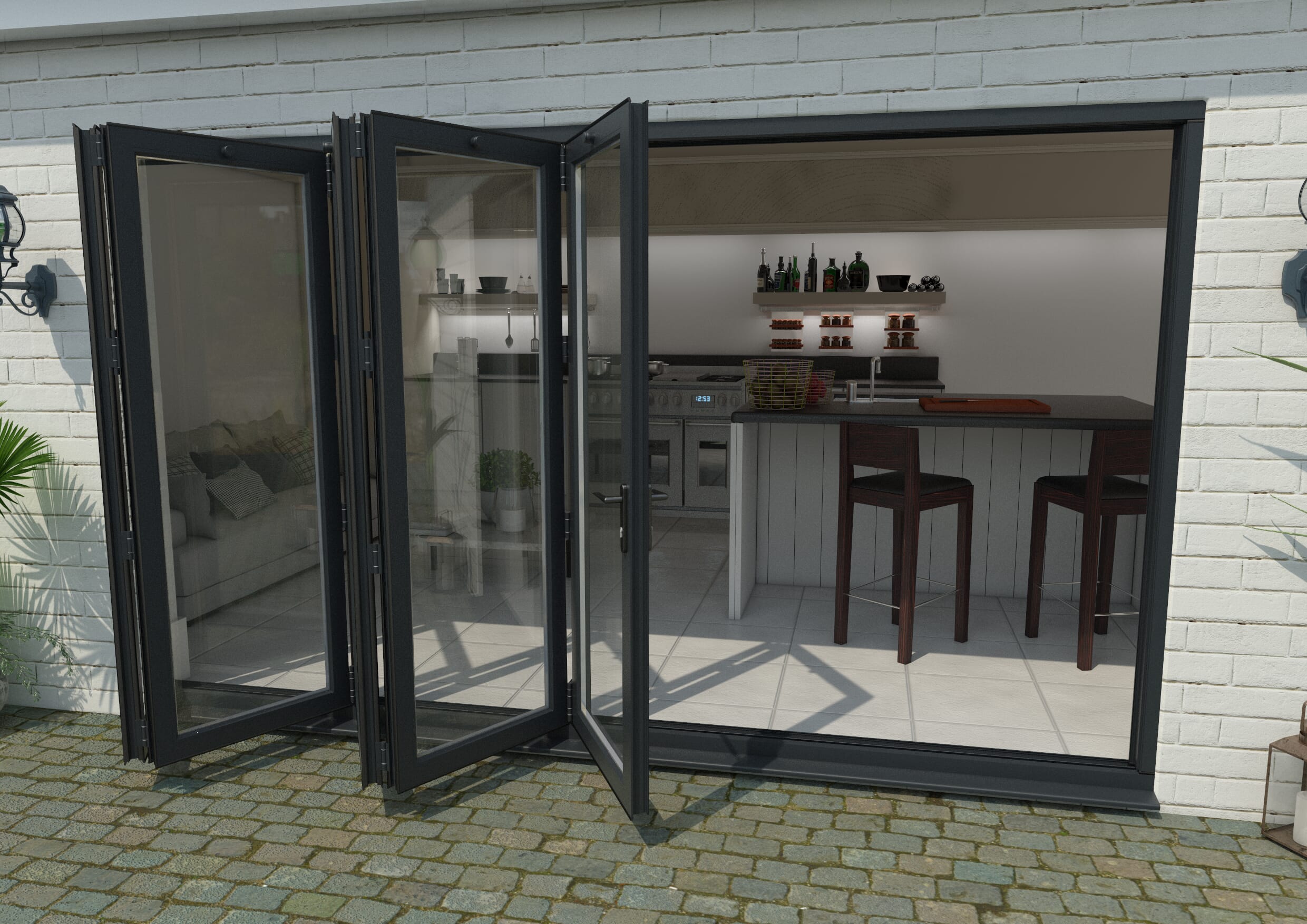 Part Q 3600mm Grey Aluminium Bifold Doors - 5 Left