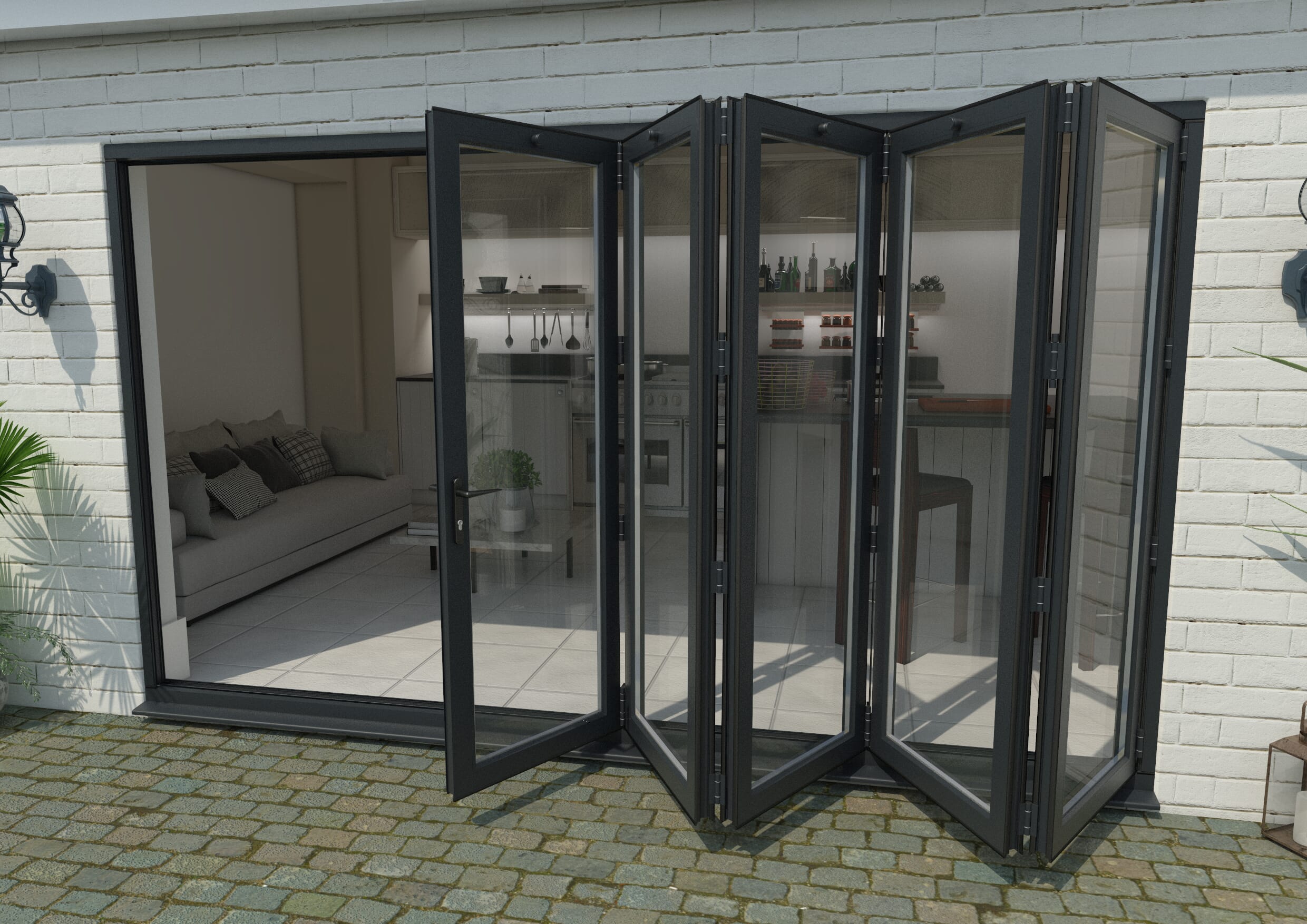 Part Q 3600mm Grey Aluminium Bifold Doors - 5 Right