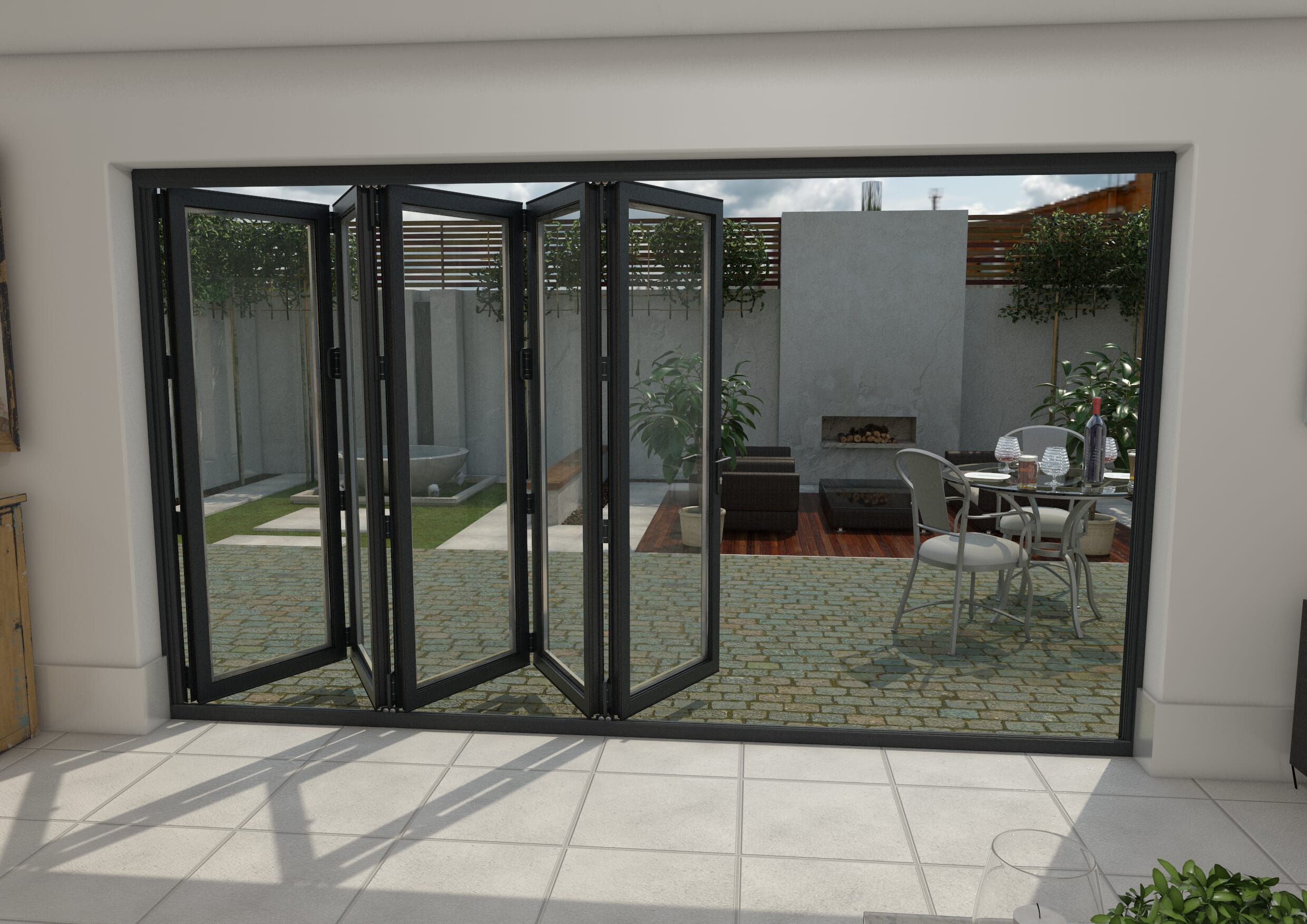 Part Q 3600mm Grey Aluminium Bifold Doors - 5 Right