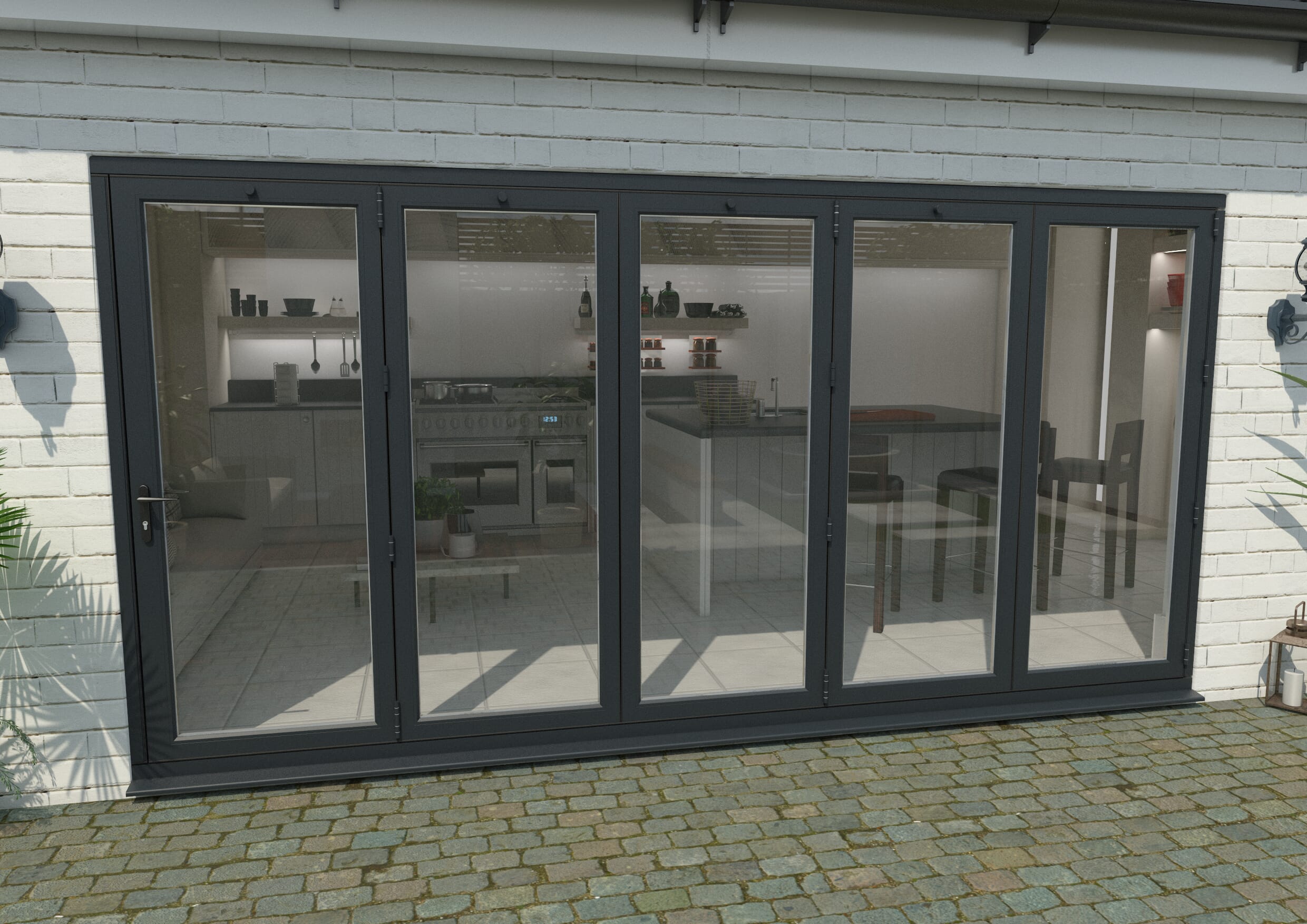Part Q 4200mm Grey Aluminium Bifold Doors - 5 Right