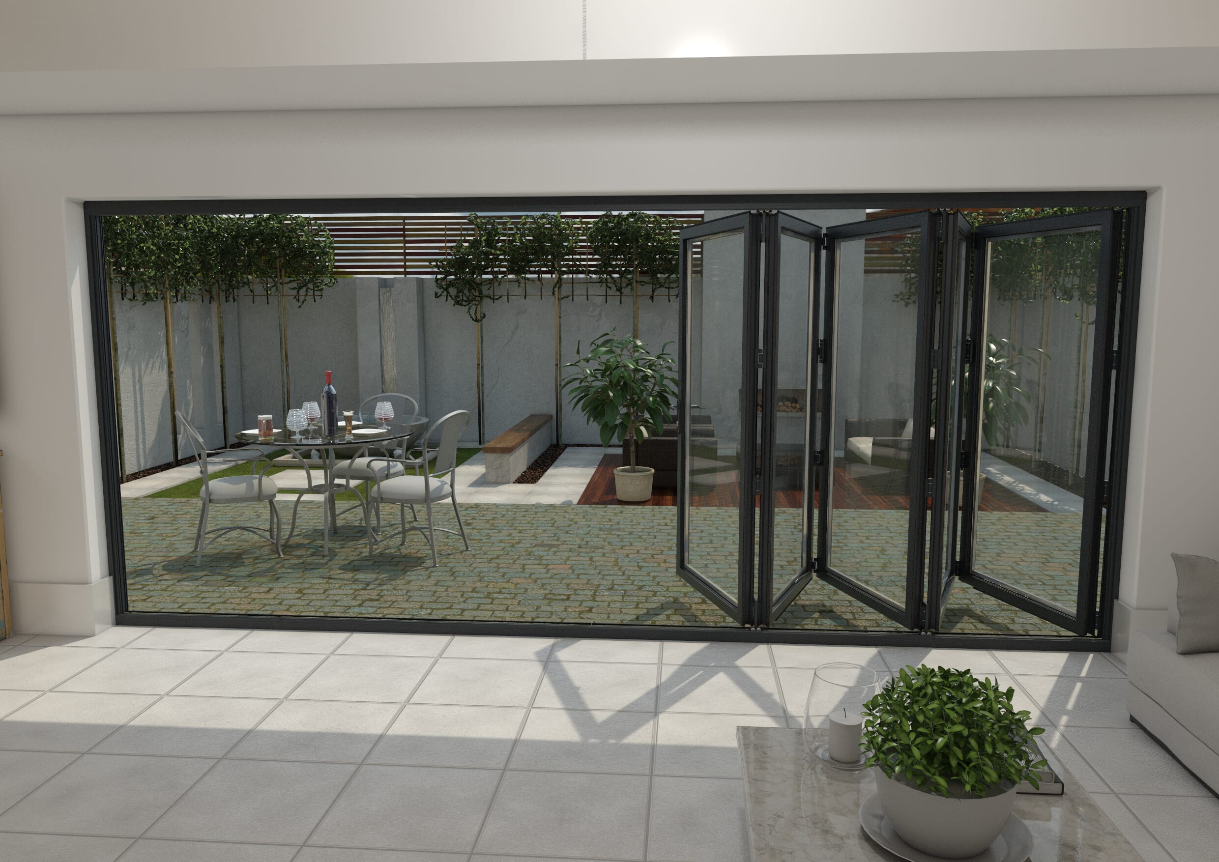 Part Q 4800mm Grey Aluminium Bifold Doors - 5 Left