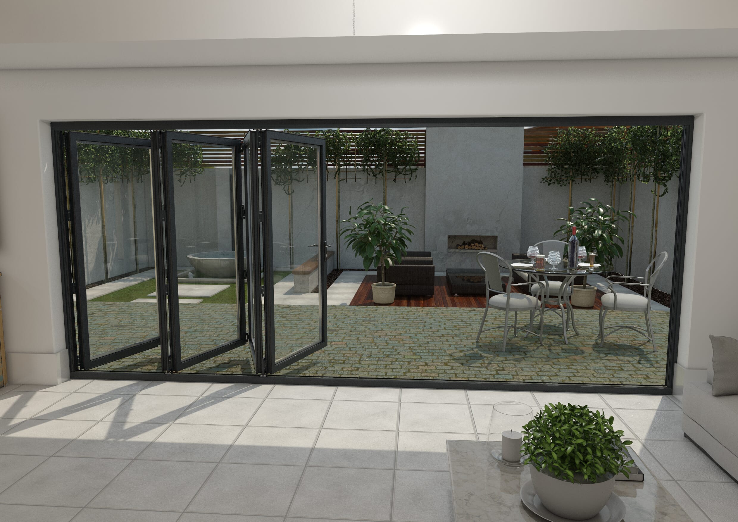 Mm Grey Aluminium Bifold Doors Right Bifold Doors At Climadoor