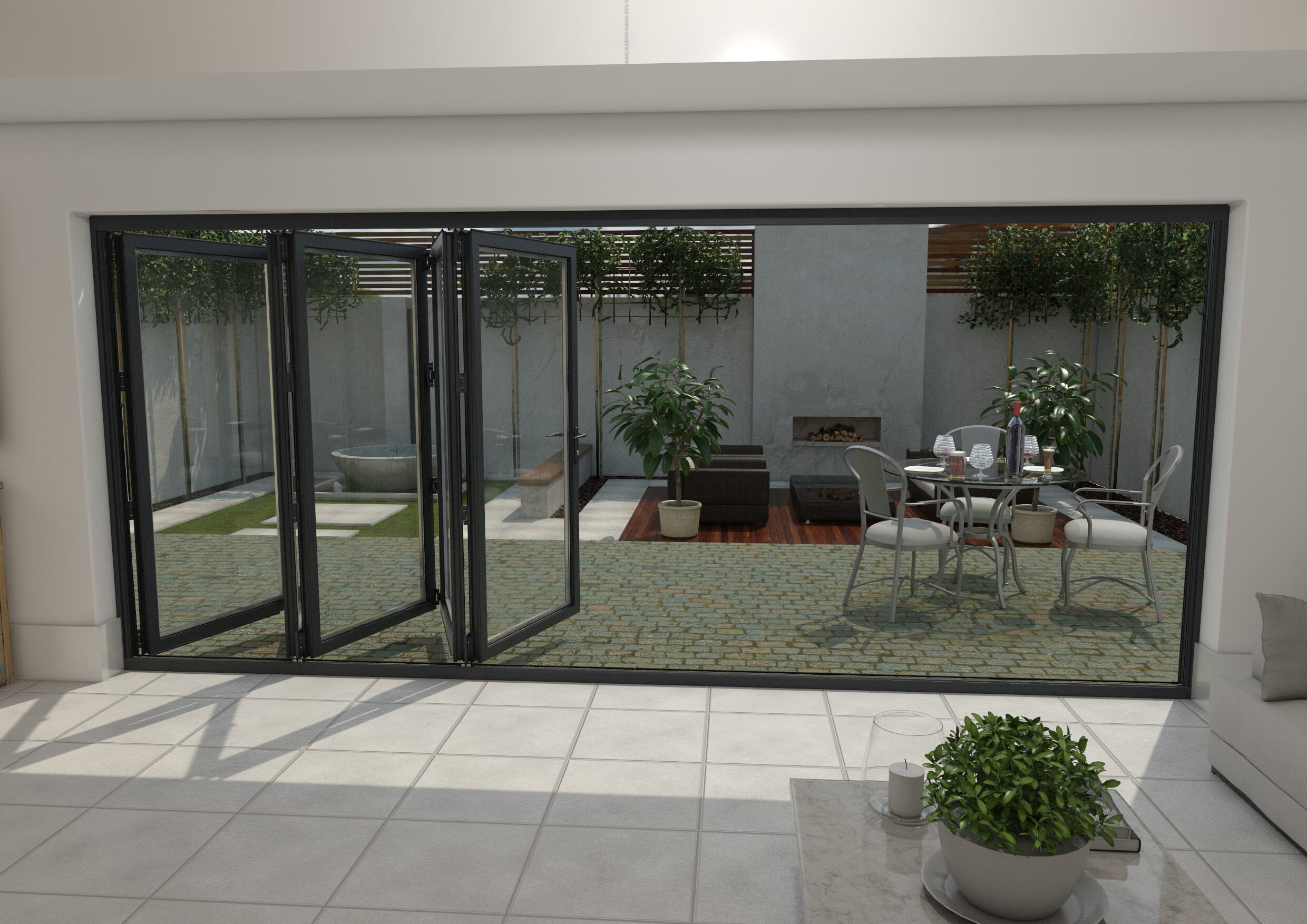Part Q 4800mm Grey Aluminium Bifold Doors - 5 Right