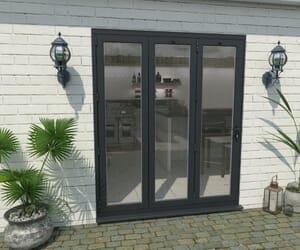 Climadoor Grey Aluminium Bifold Doors - Part Q Compliant