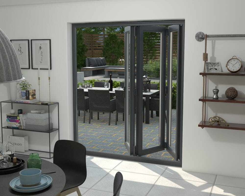 Grey 1800mm UPVC Bi-Fold Door OPEN OUT 3L