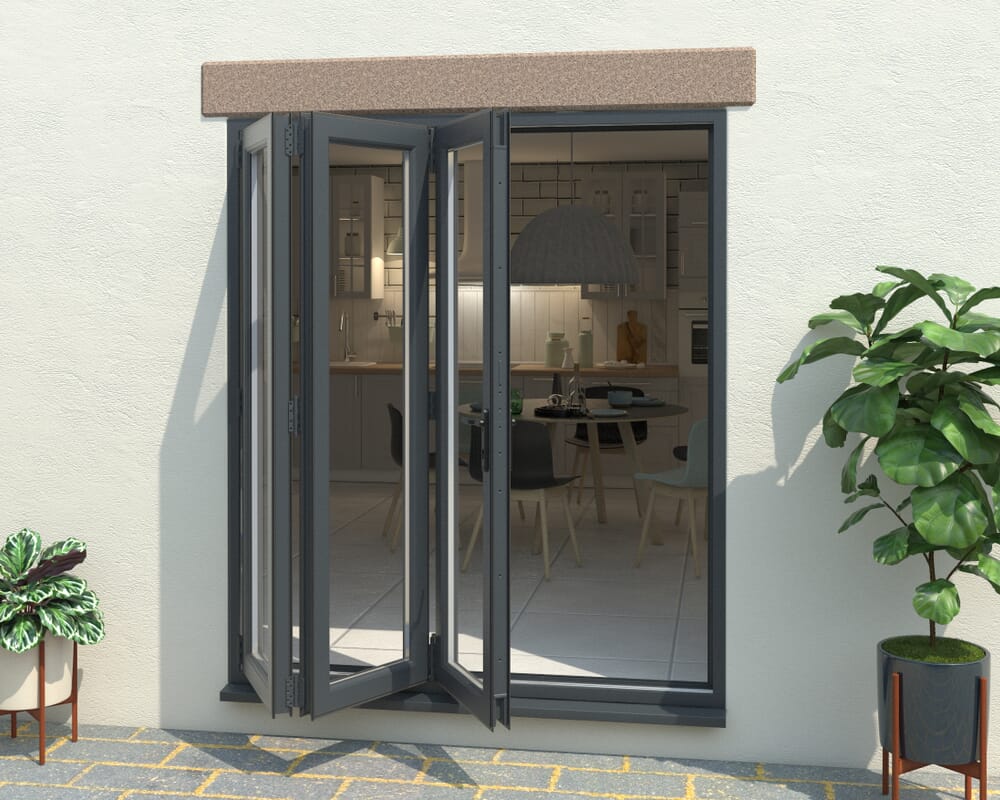 Part Q Grey 1800mm UPVC Bi-Fold Door OPEN OUT 3L