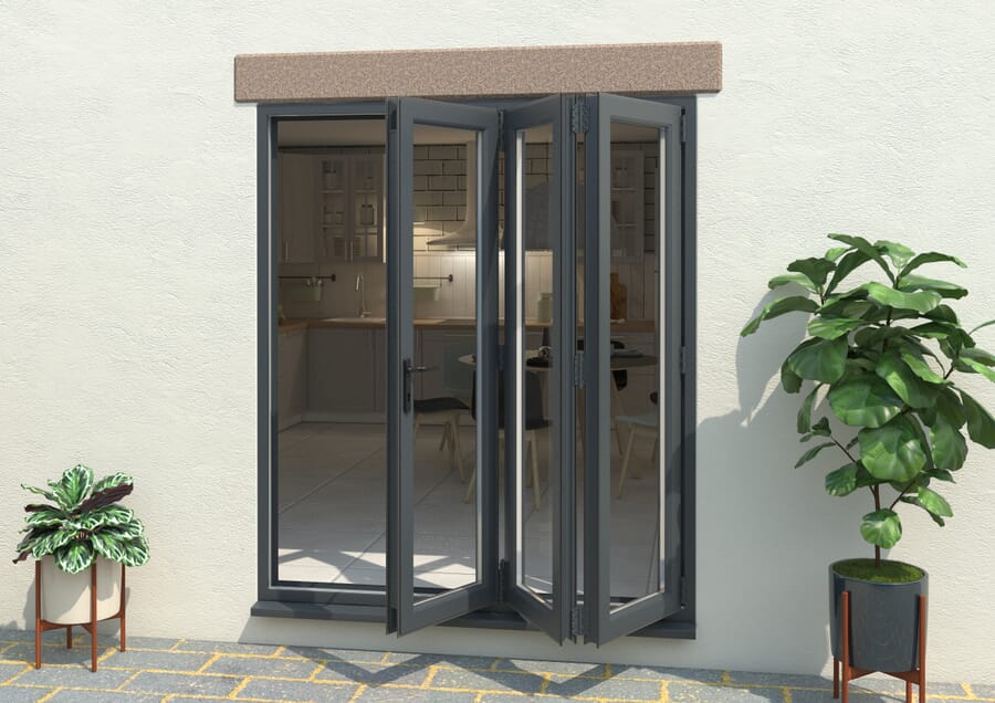 Aspect UPVC Bi-fold Doors - Grey - Part Q Compliant