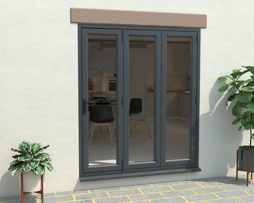 Part Q Grey 1800mm UPVC Bi-Fold Door OPEN OUT 3R
