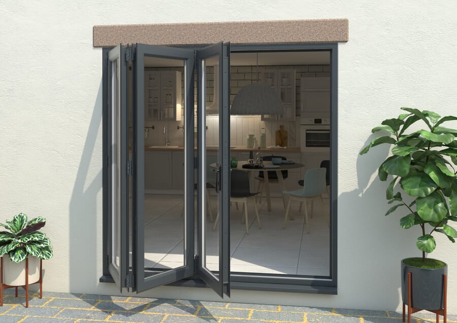 Aspect UPVC Bi-fold Doors - Grey - Part Q Compliant
