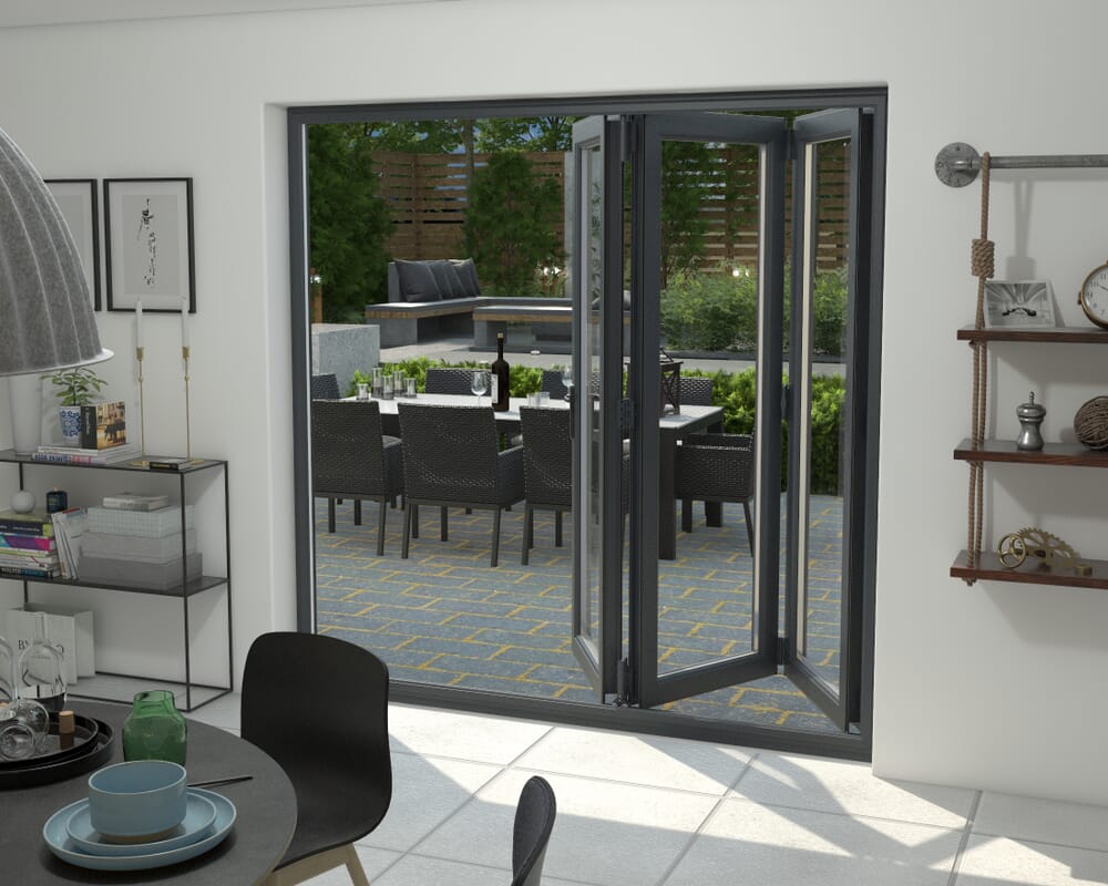 Part Q Grey 2100mm UPVC Bi-Fold Door OPEN OUT 3L
