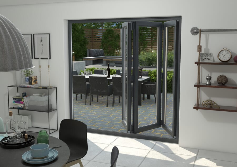 Aspect UPVC Bi-fold Doors - Grey - Part Q Compliant