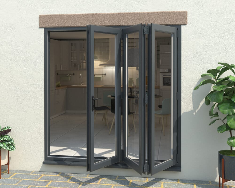 Part Q Grey 2100mm UPVC Bi-Fold Door OPEN OUT 3R