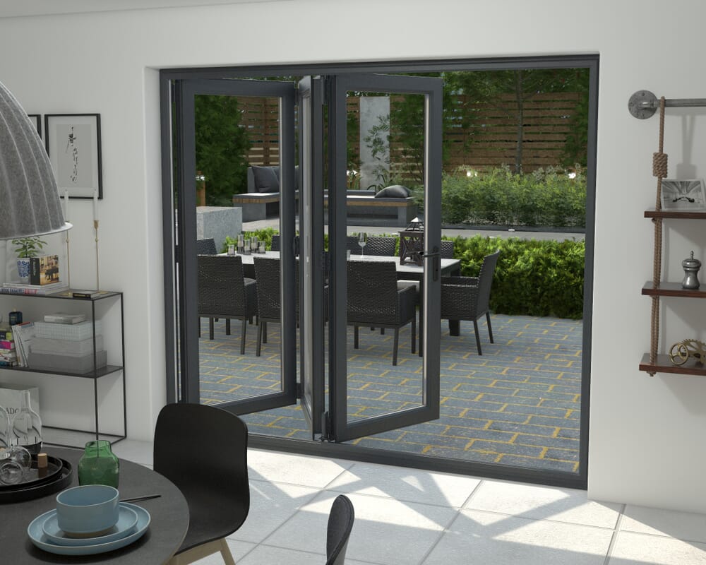 Part Q Grey 2400mm UPVC Bi-Fold Door OPEN OUT 3R
