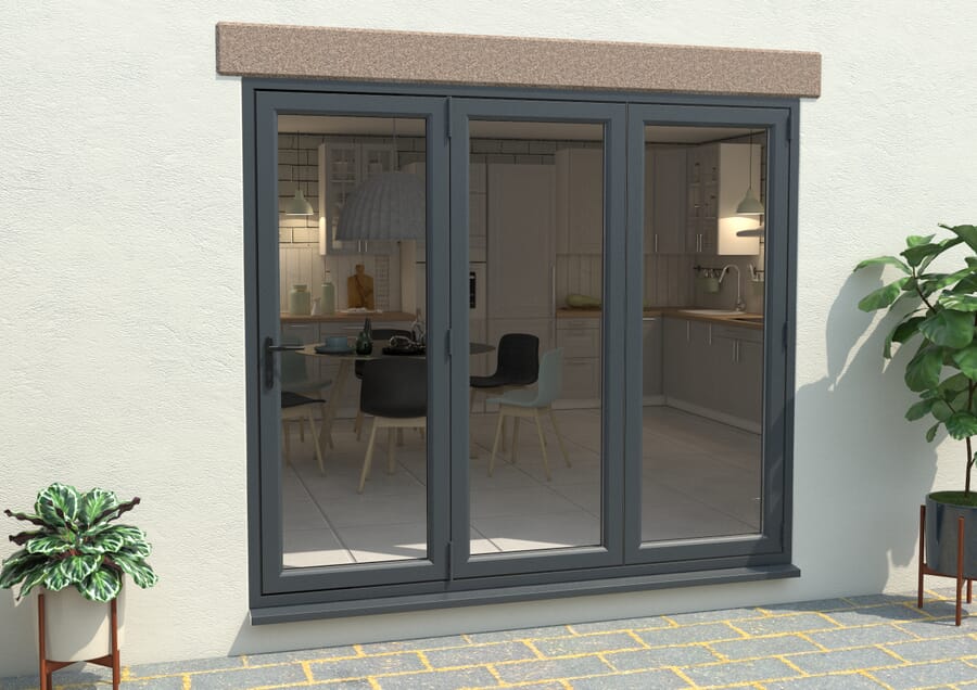 Aspect UPVC Bi-fold Doors - Grey - Part Q Compliant