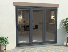 Part Q Grey 2400mm UPVC Bi-Fold Door OPEN OUT 3R