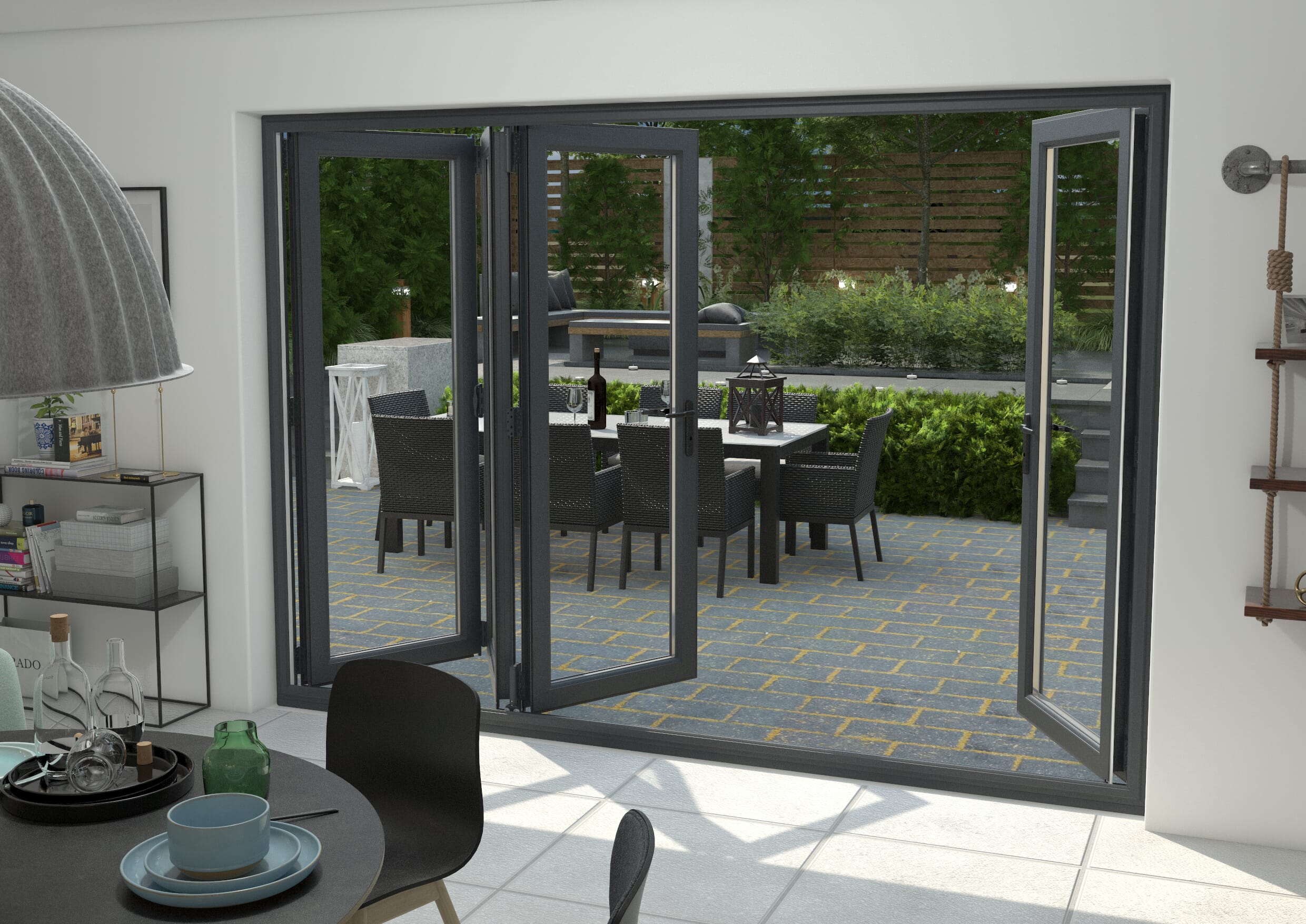 Grey 3000mm UPVC Bi-Fold Door OPEN OUT 3L