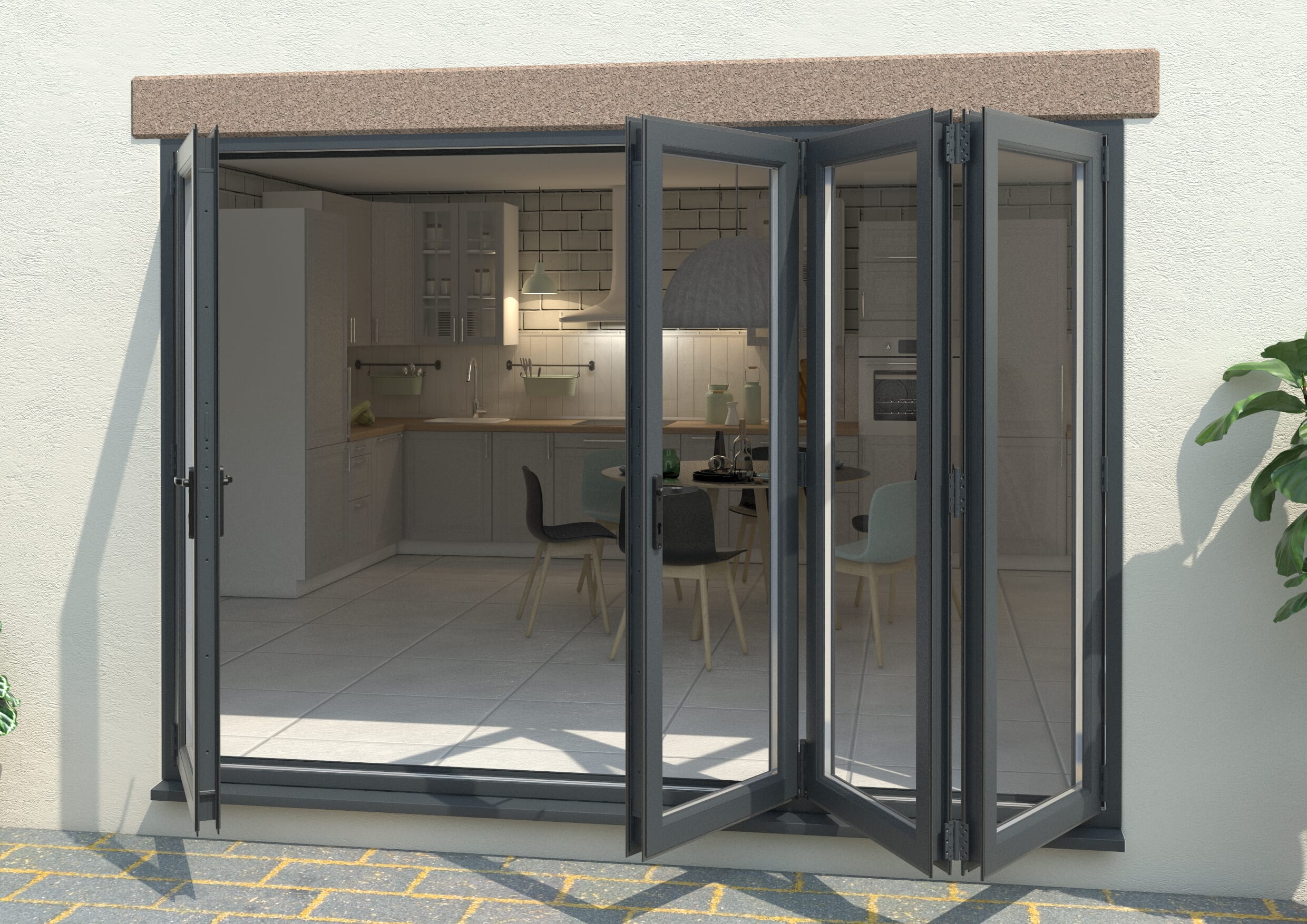 Part Q Grey 3000mm UPVC Bi-Fold Door OPEN OUT 3L