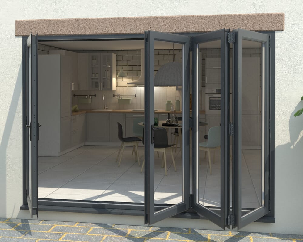 Part Q Grey 3000mm UPVC Bi-Fold Door OPEN OUT 1L/3R