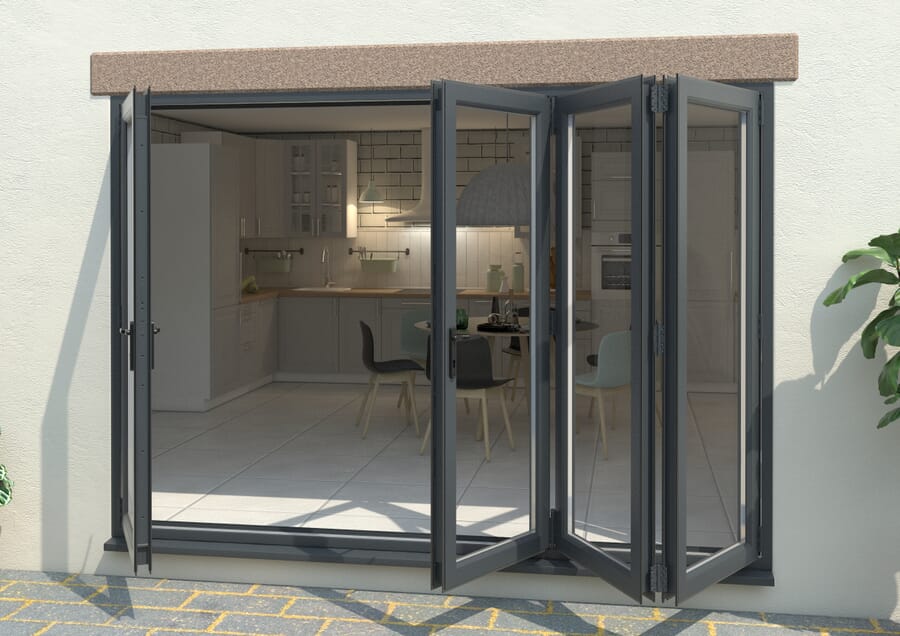 Aspect UPVC Bi-fold Doors - Grey - Part Q Compliant