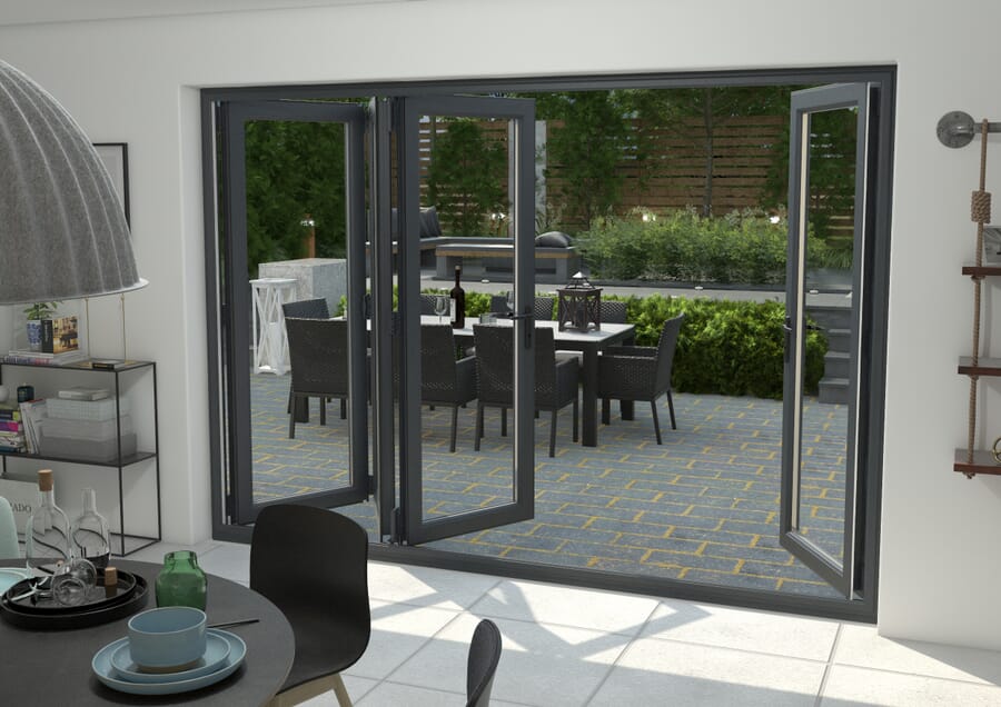 Aspect UPVC Bi-fold Doors - Grey - Part Q Compliant