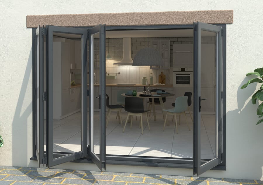 Aspect UPVC Bi-fold Doors - Grey - Part Q Compliant