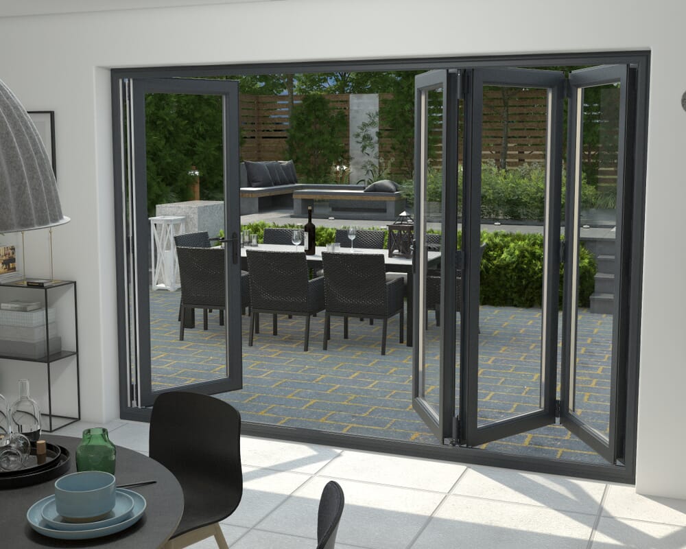 Part Q Grey 3000mm UPVC Bi-Fold Door OPEN OUT 3L/1R