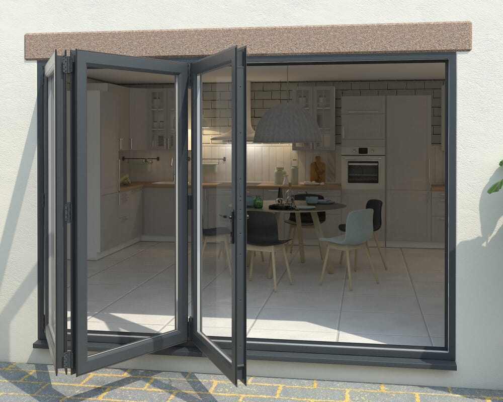 Part Q Grey 3000mm UPVC Bi-Fold Door OPEN OUT 3L