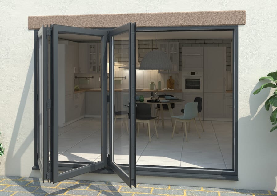 Aspect UPVC Bi-fold Doors - Grey - Part Q Compliant