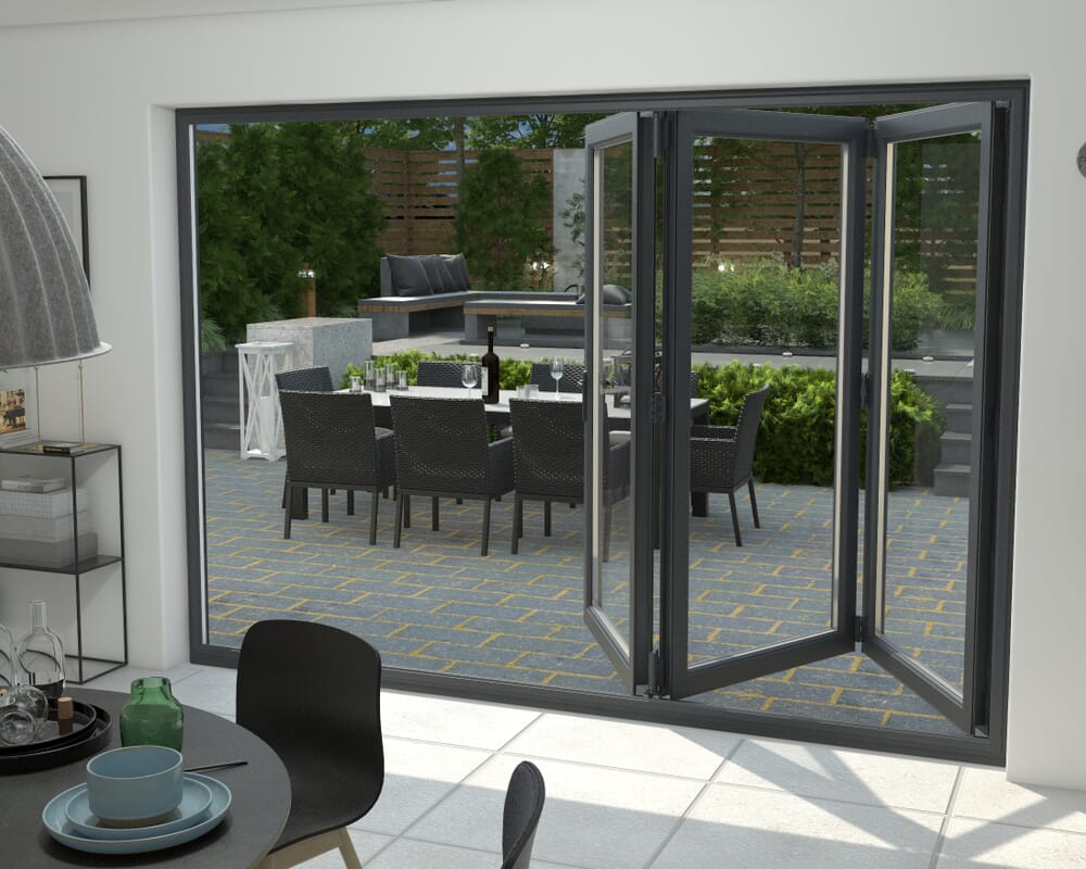 Part Q Grey 3000mm UPVC Bi-Fold Door OPEN OUT 3L