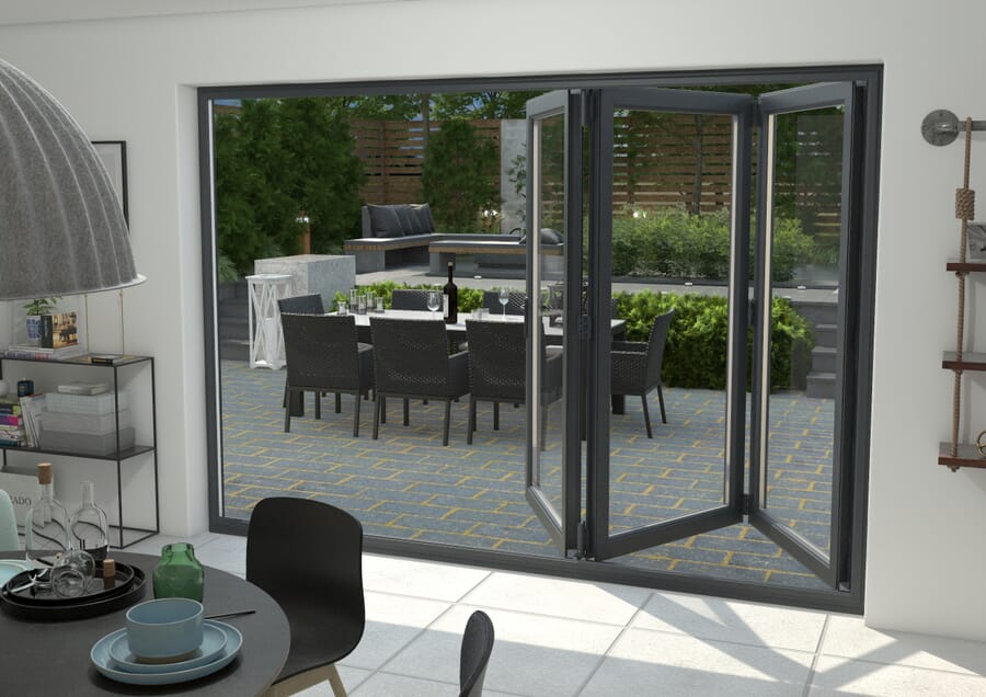 Aspect UPVC Bi-fold Doors - Grey - Part Q Compliant