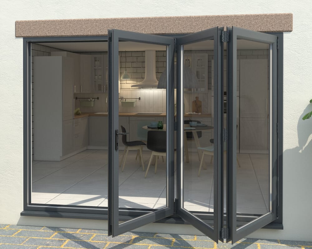 Grey 3000mm UPVC Bi-Fold Door OPEN OUT 3R