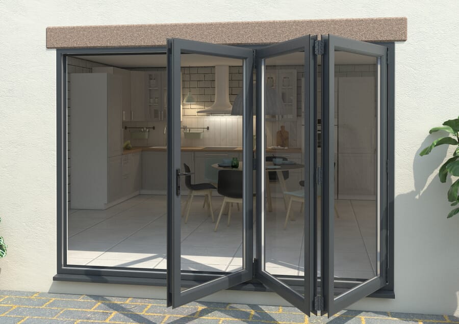 Aspect UPVC Bi-fold Doors - Grey - Part Q Compliant