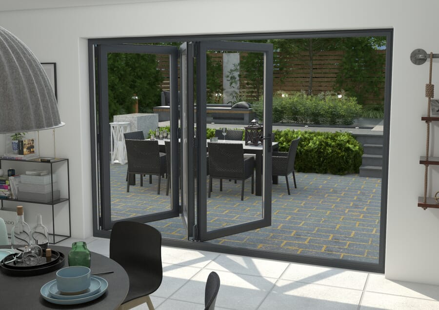 Aspect UPVC Bi-fold Doors - Grey - Part Q Compliant