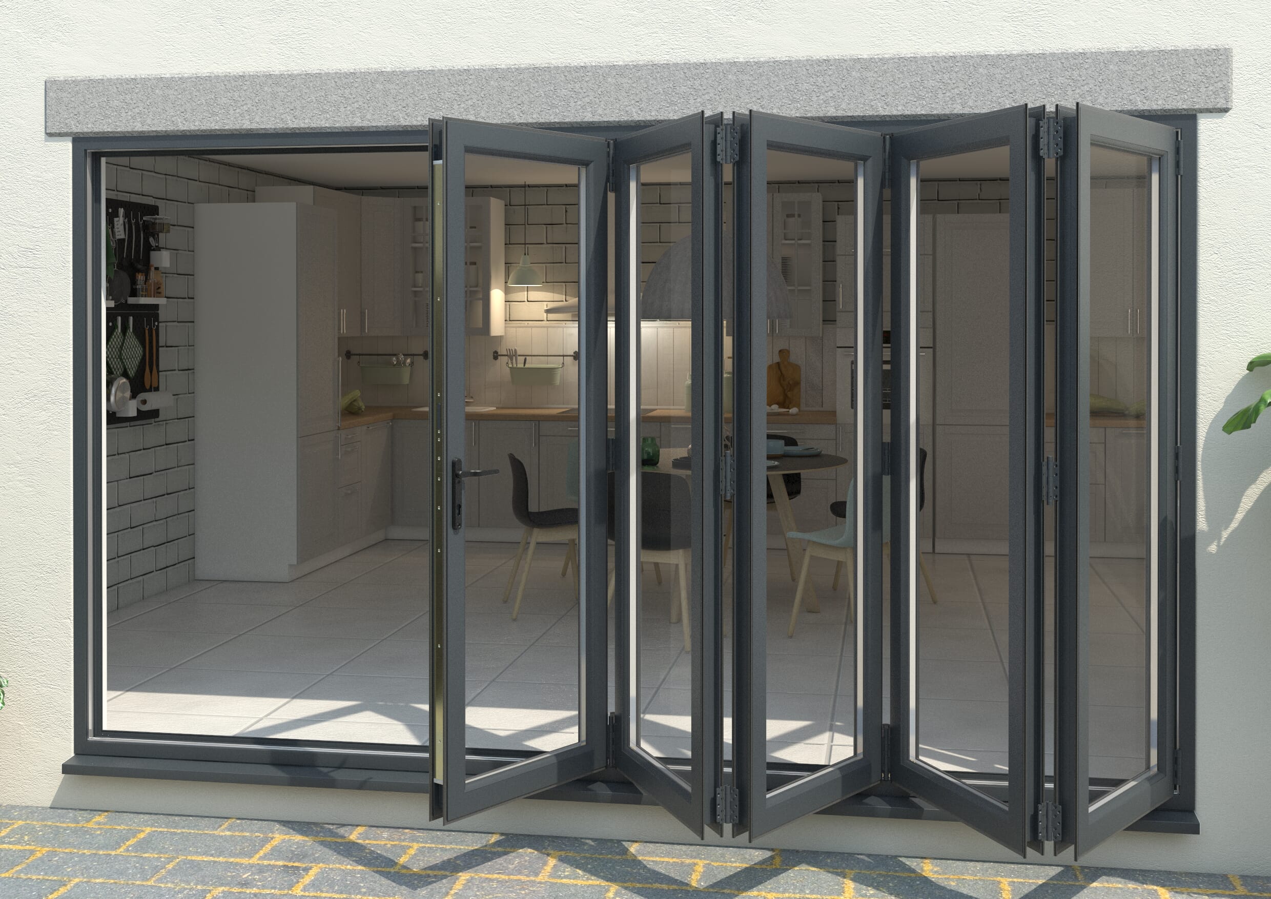 Part Q Grey 3000mm UPVC Bi-Fold Door OPEN OUT 5R